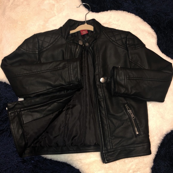 Kids black Leather Jacket - Picture 2 of 2